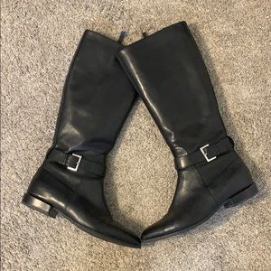 Nine West black leather boots - size 8.5